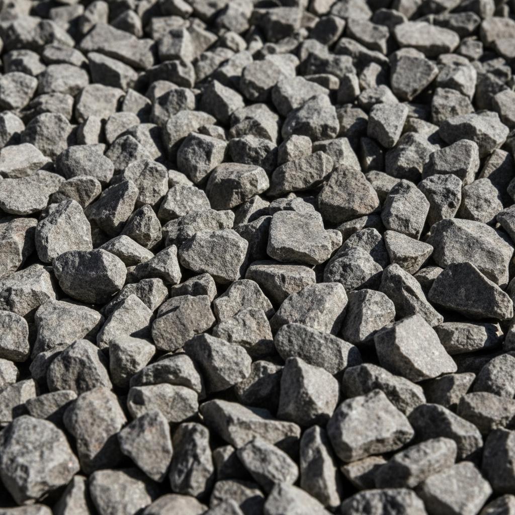 Ekstremt nærbilde av stein og drenerende masser
